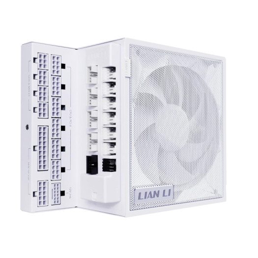 Lian Li Edge Series - 1000W Full Modular Power Supply (Fan USB Hub Included) - Gold - ATX 3.1 - PCIE 5.1 Support - 12V-2x6 Connector - L-Shape Design for Dual Chamber Case - White (EG1000G.WH)